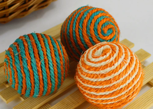 Кошачий игрушечный мяч -меча -лин маленький мяч для домашних животных игрушек игрушки игрушки с царапиной конопля для меча мяча песчаное зерно