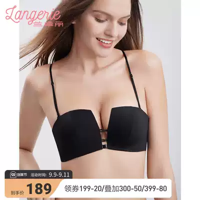 (Soft steel ring gathering bra) beautiful back hollow no sense small chest sexy underwear Lan Zhuoli
