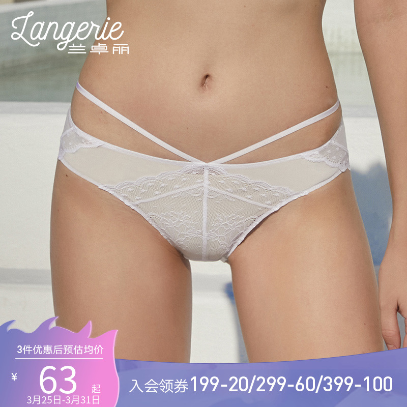 Lanjo Lee Mall same Underpants Female Sensation Lady Shorts Net Yarn Low Waist Sexy Triangle Pants Pure Cotton Crotch