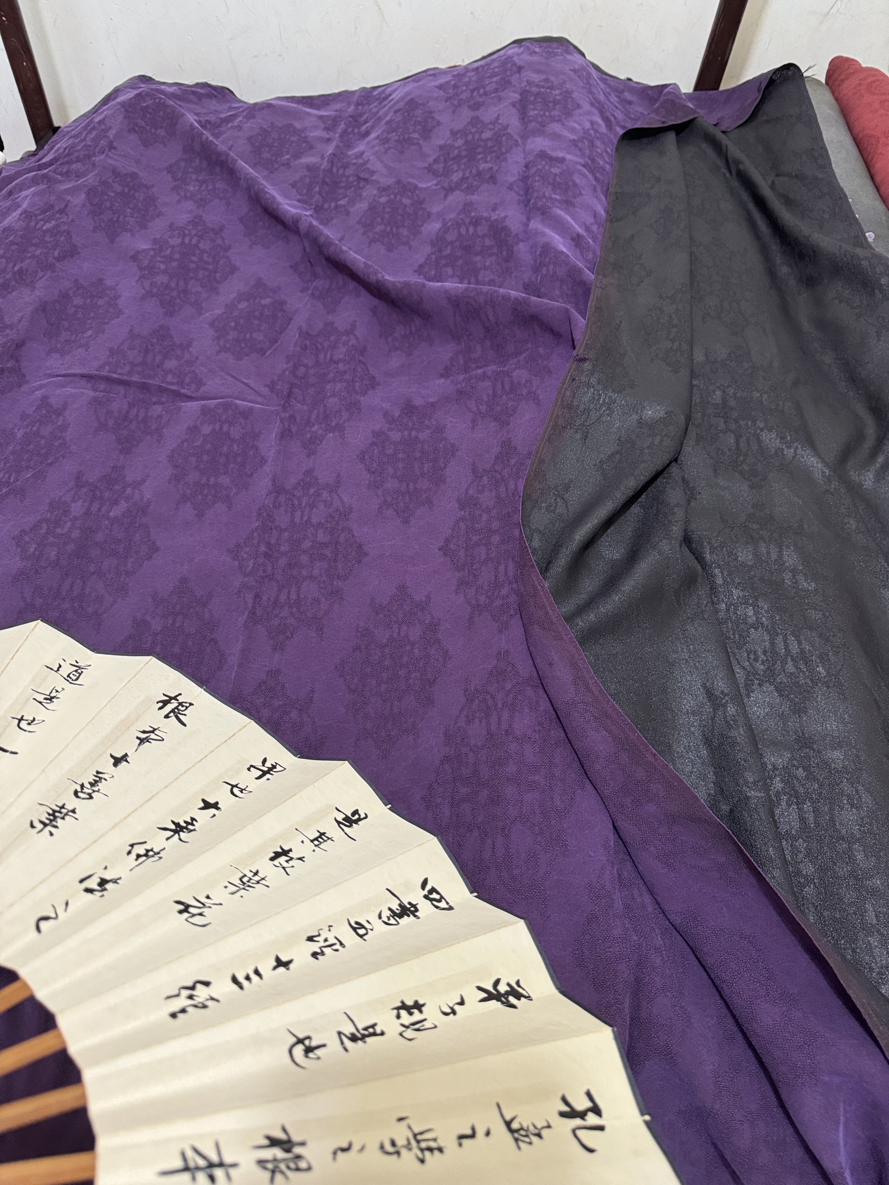 2.8米紫色菱形花莨纱，纯桑蚕丝114-30姆米，古风之美，如何不爱？-丝绸布料-淘宝好物网, image size:3024x4032