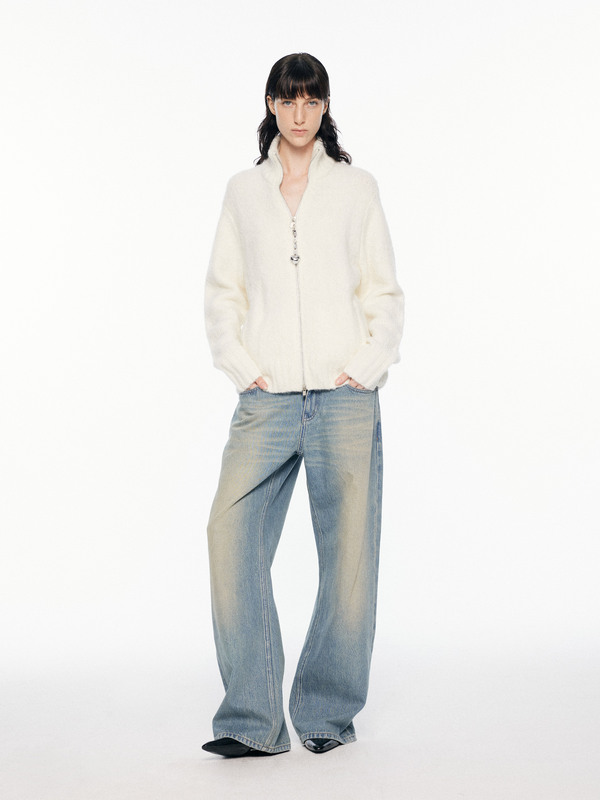 Sansfrontieres Daily Series Loose Fit Washed Low-Rise Jeans