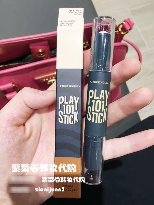 Hàn quốc pony đề nghị Etude Nhà play101 đôi đầu ánh sáng cao bóng sửa chữa công suất rod phổ rod đa chức năng tạo khối black rouge