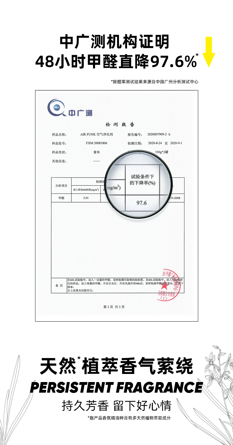 值哭！清香植萃配方，主动除醛97.6%：120g Air funk 甲醛空气净化剂 券后9.9元包邮（之前推荐3罐69元） 买手党-买手聚集的地方