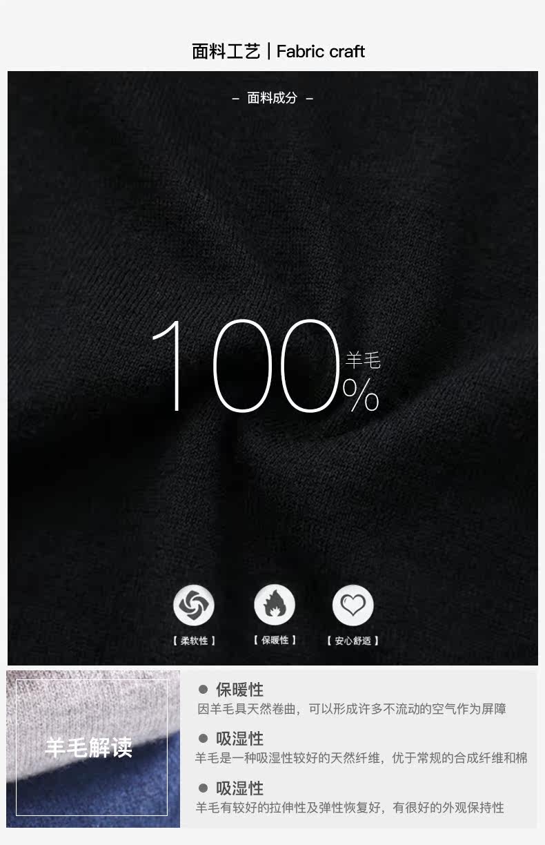 美国 GOLF 100%精纺羊毛 男士圆领针织衫 图5