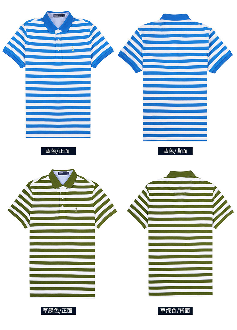 美国 GOLF 男士细条纹商务休闲Polo衫 图7
