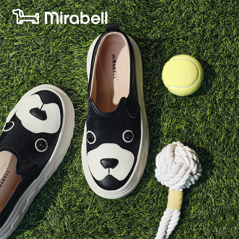 Mirabell/Beautiful Spring and Autumn New Cute Dog Thick-Soled Loafers for Women, Comfortable Work Shoes