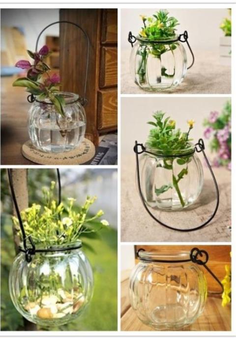 Bình thủy tinh, chai thực vật, bình thủy canh, bình hoa, bình hòa tan hoa, chai bí ngô, gói vỡ, bồi thường - Vase / Bồn hoa & Kệ mua chậu trồng cây