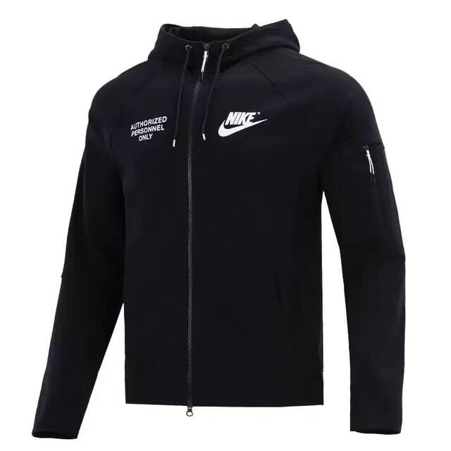 Nike Men's Jacket Sports Casual Double Hook Hooded Loose Knitted Windproof Jacket DM6549-010