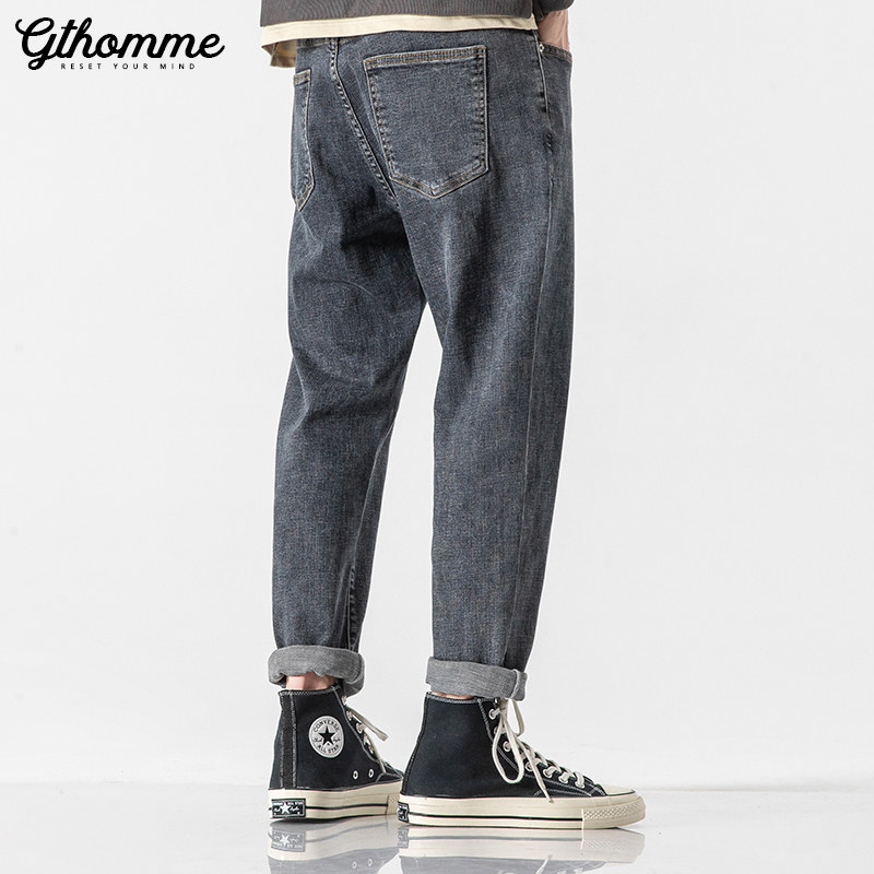 Autumn new loose straight jeans men's Korean fashion Joker casual pants men's fashion brand pants