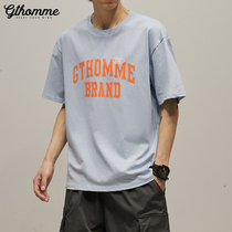 2021 summer new mens short sleeve T-shirt loose Korean trend half sleeve print round neck casual clothes Tide brand