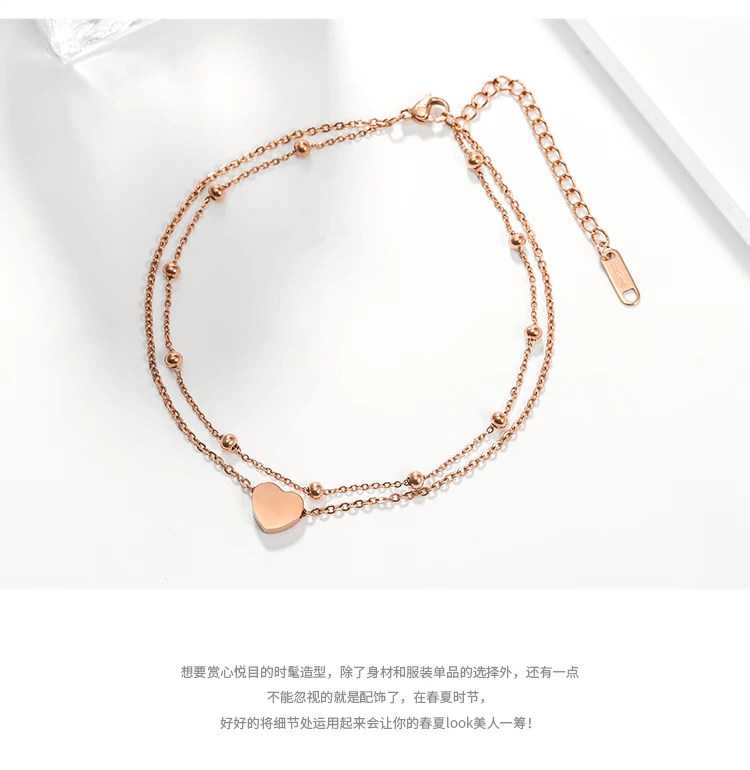Kaila hai lớp tình yêu vòng chân nữ bằng thép mạ vàng hồng 18K phiên bản Hàn Quốc của cô sinh viên giản dị Sen gợi cảm những mẫu lắc chân đẹp nhất