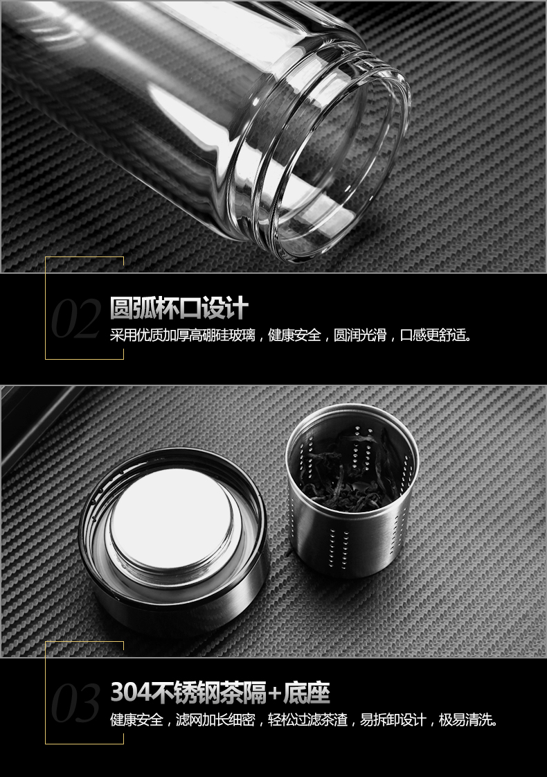 Cốc tách trà hai đầu tách trà có nắp lọc nam dung tích lớn ly uống sáng tạo - Tách bình đựng nước inox
