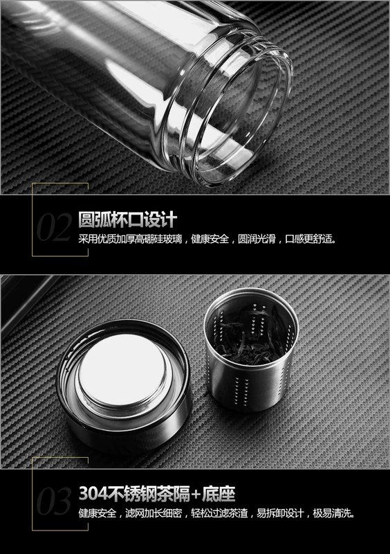 Cốc tách trà hai đầu tách trà có nắp lọc nam dung tích lớn ly uống sáng tạo - Tách bình giữ nhiệt elmich
