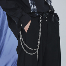 ENSHADOWER concealed person laminated pants chain accessories High Street trending men metal chain personality pants hanging chain