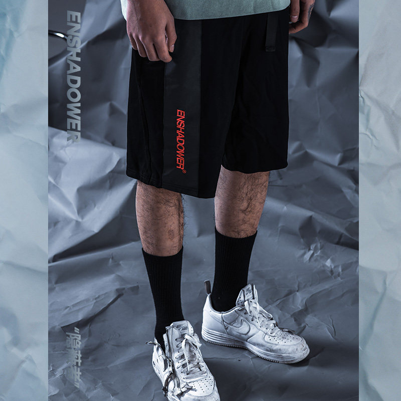 ENSHADOWER CONCEALER tide brand reflective embroidery patchwork cotton shorts Sports casual five-point pants basketball shorts