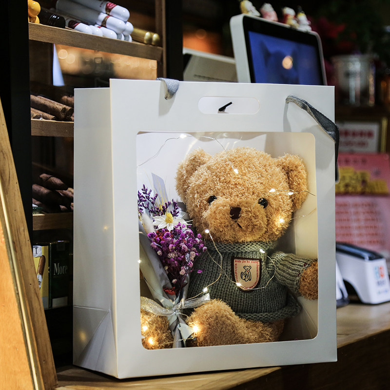 Birthday gift for girlfriend bestie teddy bear doll doll plush toy high-quality walking heart Christmas gift