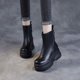 ດູໃບໄມ້ລົ່ນແລະລະດູຫນາວ 2024 ເກີບຫນັງສັ້ນທີ່ແທ້ຈິງຂອງແມ່ຍິງເວທີການຫນາ sole ພາຍໃນຄວາມສູງ Martin Boots ເກີບສົ້ນສູງ Super ຊັ້ນເທິງ Cow Leather trendy