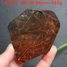Кистлер 稀缺珍品 纯天然大颗高品级红铜发晶随形石 摆件手把件招财