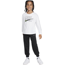 Nike Nike official boys and toddlers long-sleeved knitted T-shirt and French terry trousers set new HV1584