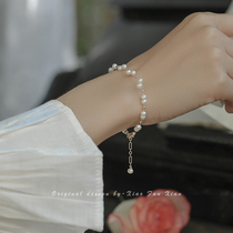 Natural millet grain freshwater pearl bracelet 14k bag Gold Diamond Pearl sweet original design advanced sense