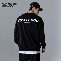 Muscle Dog Tide Brand Autumn New Alphabet Fitness Training Pullover Sports Leisure Loose Round Neck Sweater Men