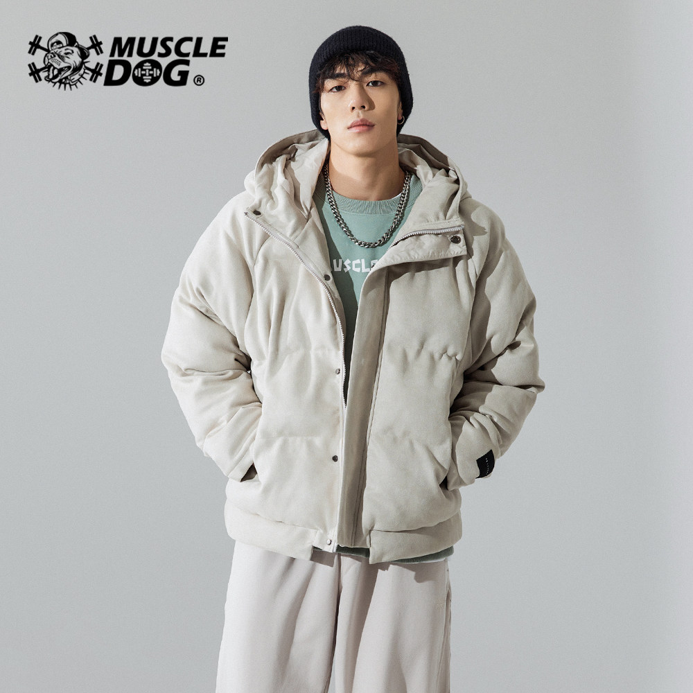 Muscle dog tide sports cordux cotton clothes thickened heat coat in winter