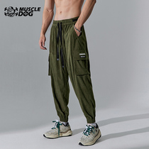 Muscle Dog Tide Brand Spring and Autumn New Loose Beam Feet Corduroy Overalls Sports Leisure Fitness Training Trousers Men