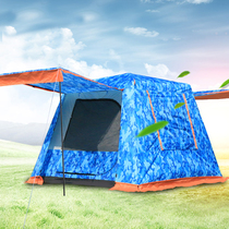 Adventure camel tent outdoor camping thickened explosion-proof rain automatic 3-4-6 people camping tent
