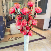 Leaf vein floral simulation flower set living room entrance decoration Flower Branch simulation dry flower landing rich peony