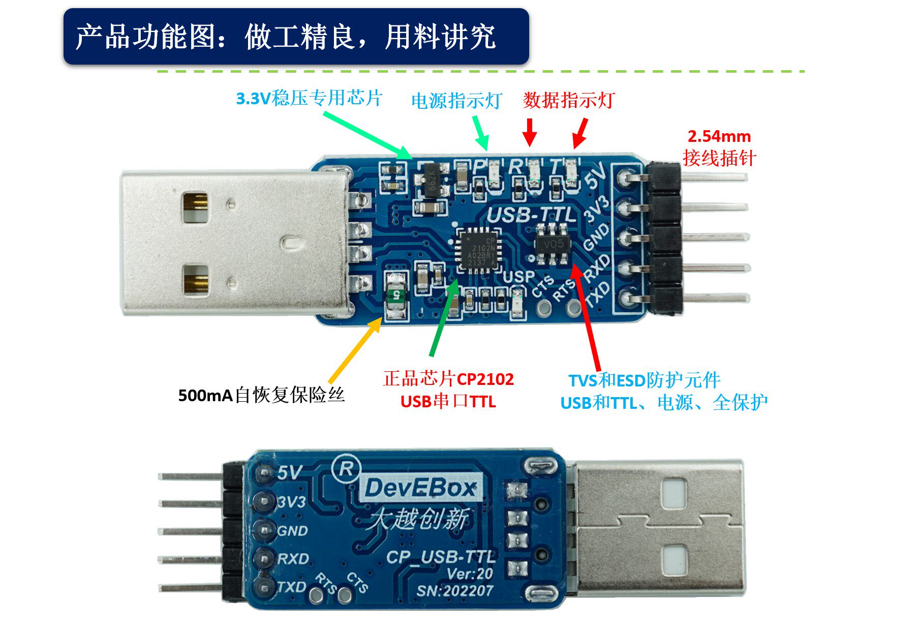 CP2102 module USB to TTL USB to serial port module UART STC downloader ...