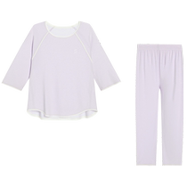 (Ayas same style) Ai Mo seaweed sleepwear womens summer round neck short-sleeved trousers separate home suit nightgown