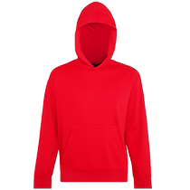 M. Ai Mu porte un sweat-shirt à manches longues et à capuche micro-élastique imprimé au dos rouge pour hommes NS81V043P