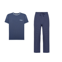 (No. 1 Home Furnishing) Mr. Aimu Anti-mite Modal Round Neck Short Sleeve Pants Antibacterial Men’s Pajamas Set