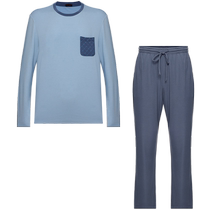 Mr. Aimu Qinrun sleepwear mens autumn and winter soft and comfortable long-sleeved trousers home suit NS43K431
