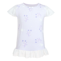 Admiration childrens home clothes cherry bow girls summer short-sleeved pajamas (three-quarter pajamas) milk leather clothes