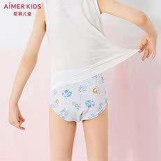 трусы aimer kids爱慕儿童字母动物儿童中腰三角裤两件包ak2224141