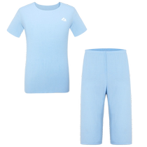 Adore Childrens Boys and Girls Class A Moisture-wicking Pajamas and Pajamas Sleeping Summer Short-Sleeved Parent-Child Home Clothing Set