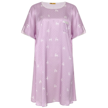 Aimu Huangjin short-sleeved pullover nightgown-ball pattern HJ21503