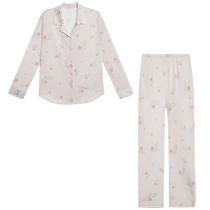 Aimu – pyjama à fleurs 24SS pour femmes Cardigan en coton à revers manches longues costume de maison portable printemps et automne AM469631