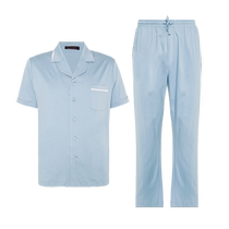 Mr. Admiration 24SS 100% coton pyjama dété pour hommes peut être porté à lextérieur avec des manches courtes à revers et un pantalon