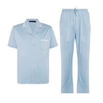 Mr. Admiration 24SS 100% cotton home mens summer pajamas suit can be worn outside with lapel short sleeves and trousers
