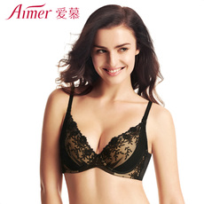 Бюстгальтер 爱慕/4薄模杯女士内衣 大胸v型性感聚拢型刺绣文胸am12kv1