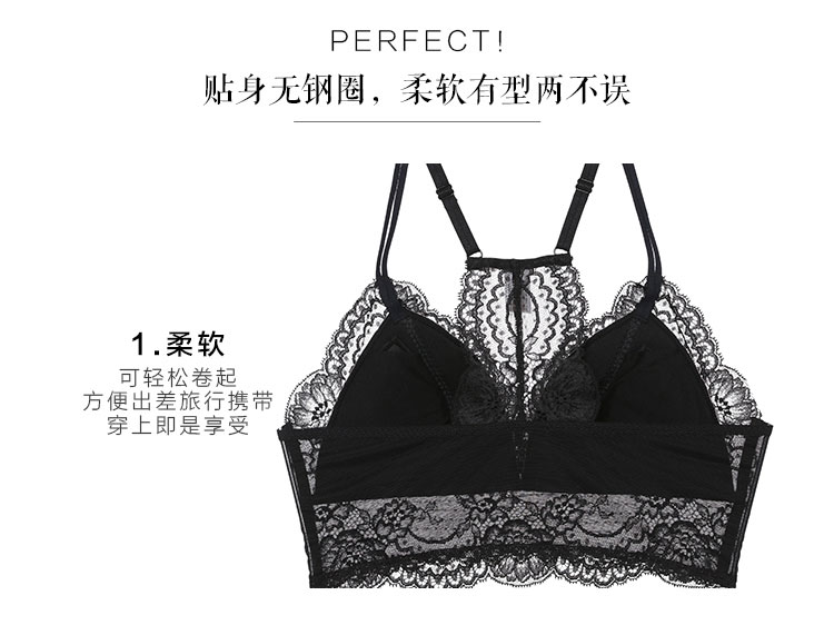 高端内衣品牌 爱慕 自由畅想 性感蕾丝三角杯文胸 图3