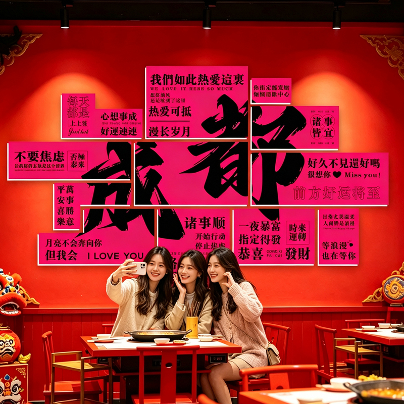 Trendy Photo Backdrop Pvc Wall Decoration for Homestay, Coffee Shop, Milk Tea Shop