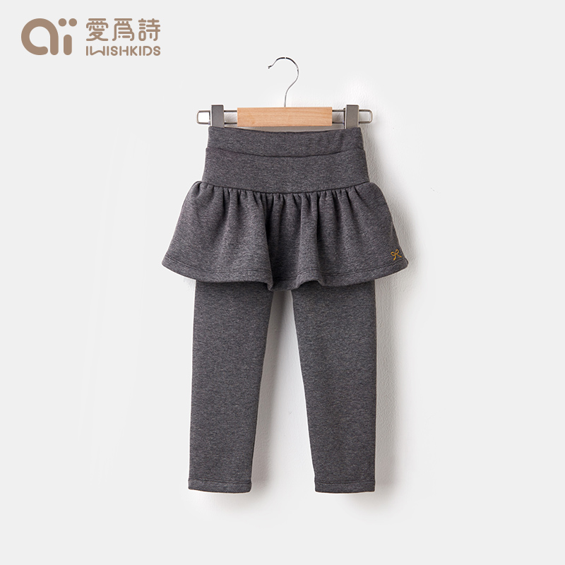 Love for the poem iwishkids female baby autumn and winter culottes girls trousers inner pants 0-5 years old pants plus velvet thickened