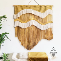 (Golden Autumn) Yellow white wave Wall flow Su hanging decoration Bohemian Living room Xuanguan Minami Decorative Tapestry