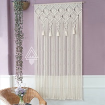 (Lian Li Zhi) cotton rope woven wood beads tassel ear curtain partition curtain B & B decoration curtain tapestry