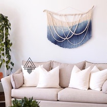 (route) cotton thread woven dyeing gradient Nordic tapestry finished living room dining room restaurant folk sofa background decoration
