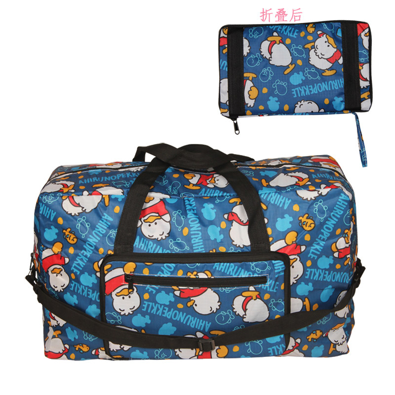 Sesame Street Cute Cartoon Folding Portable Travel Bag Tourist Boarding Light Waterproof Luggage Bag can be inserted in a lever box