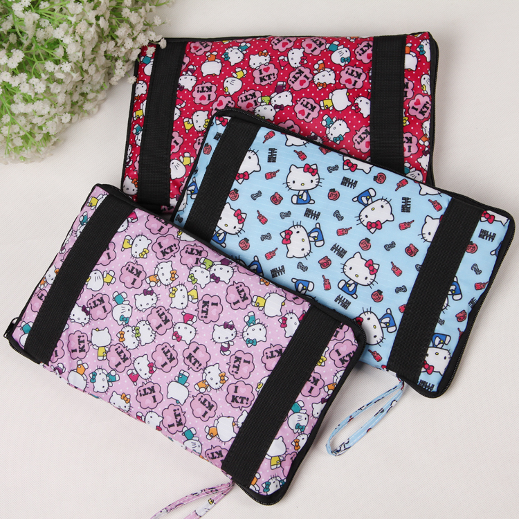 KT cat cute cartoon folding portable hand-carrying travel bag travel boarding luggage bag light can be set with a trolley case